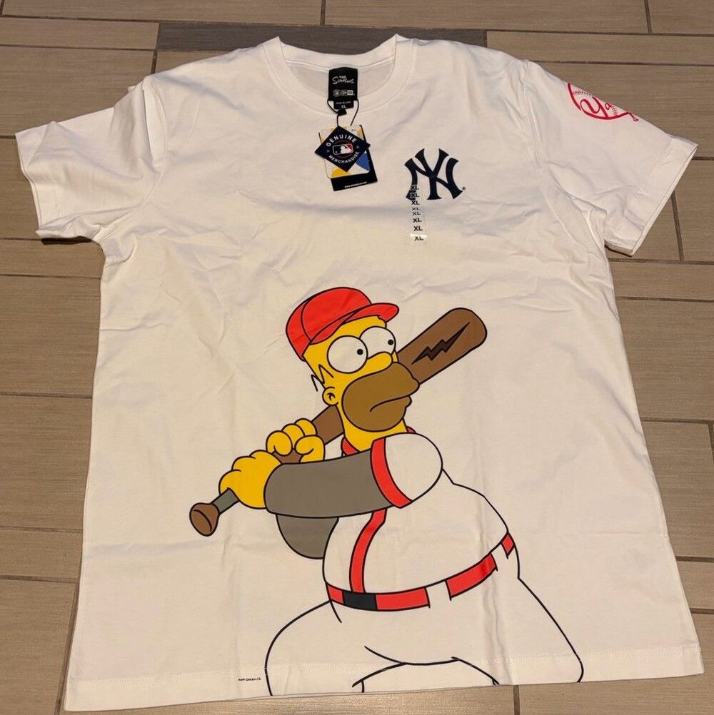 New York Yankees The Simpsons New Era Homer T-Shirt Size XL Wonderbat